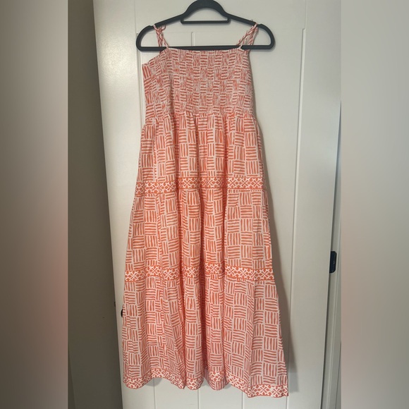Marea Veranda Dress Size M Orange and White - Picture 3 of 5
